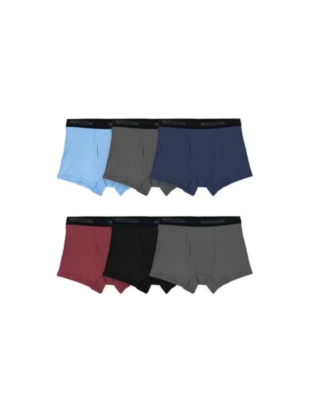 Fruit of the Loom Cotton Stretch Trunk Men's Short Leg Boxer Briefs 6-Pack 2XL